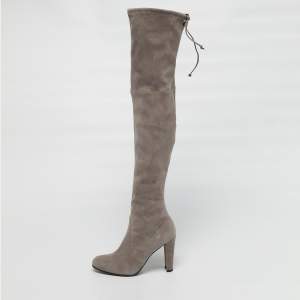 Pre Owned Stuart Weitzman Highland Size 36.5 Beige Suede Knee Length Boots