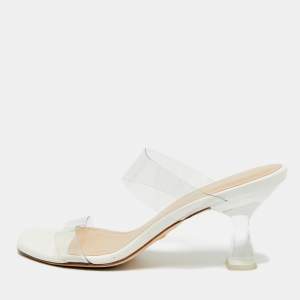 Pre Owned Stuart Weitzman Kristal Size 37.5 Transparent PVC Slide Sandals