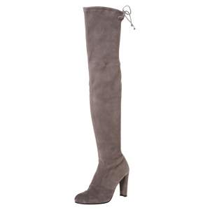 Stuart Weitzman Taupe Suede Highland Thigh High Boots Size 38
