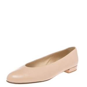 Stuart Weitzman Beige Leather Ballet Flats Size 37.5