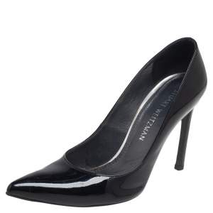 Stuart Weitzman Black Patent Leather Pointed Toe Pumps Size 39
