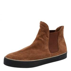 Stuart Weitzman Brown Suede Bigbiarritz High Top Sneakers Size 39