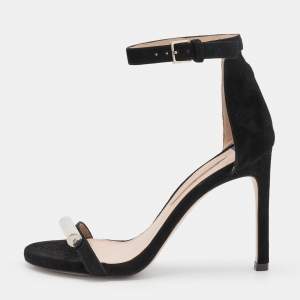 Stuart Weitzman Black Suede Ankle Strap Sandals Size 35.5