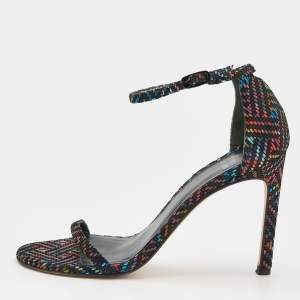 Stuart Weitzman Multicolor Suede Open Toe Ankle Strap Sandals Size 37.5