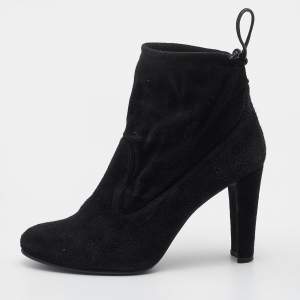 Stuart Weitzman Black Suede Ankle Length Boots Size 39