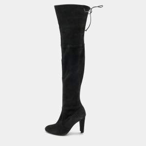Stuart Weitzman Black Suede Thigh High Boots Size 37