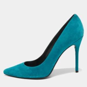 Stuart Weitzman Blue Suede Pointed Toe Pumps Size 40