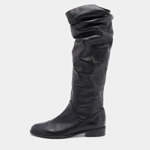 Stuart Weitzman Black Leather Knee Length Boots Size 37
