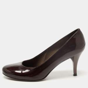 Stuart Weitzman Brown Patent Leather Round Toe Pumps Size 35.5