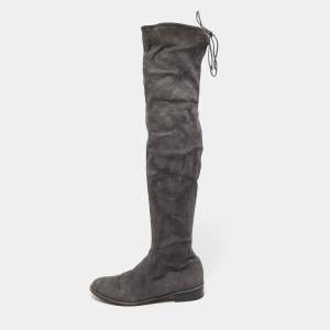 Stuart Weitzman Grey Suede Knee Length Boots Size 39