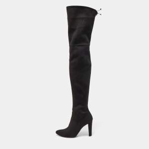 Stuart Weitzman Black Suede Highland Over The Knee Boots Size 40