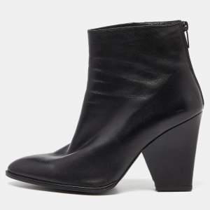 Stuart Weitzman Black Leather Ankle Boots Size 40