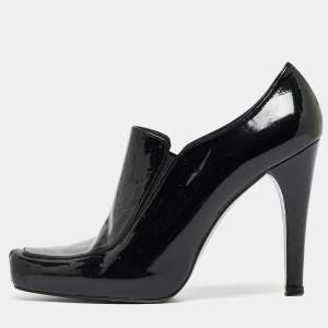 Stuart Weitzman Black Patent Leather Loafer Pumps Size 39