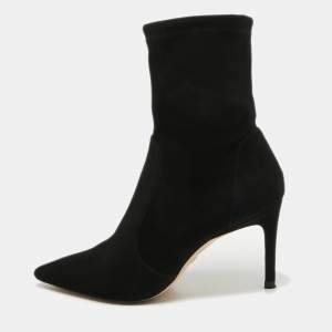 Stuart Weitzman Black Suede Pointed Toe Ankle Booties Size 35