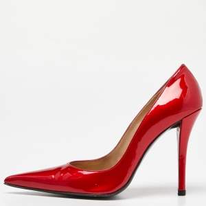 Stuart Weitzman Red Patent Pointed Pumps Size 38