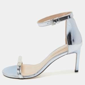 Stuart Weitzman Metallic Blue Leather Ankle Strap Sandals Size 39.5
