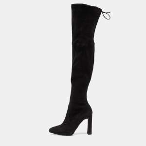 Stuart Weitzman Black Suede Over The Knee Length Boots Size 37