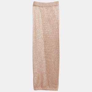 Superdown Metallic Crochet Knit Sheer Maxi Skirt M