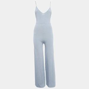 Superdown Grey Lurex Knit Strappy Jumpsuit M