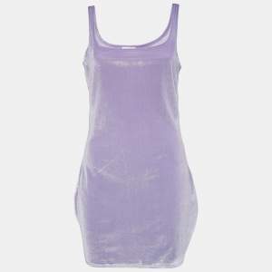 Superdown Lavender Stretch Velvet Jenny Mini Dress L