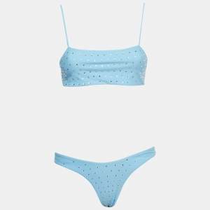مملوكة مسبقًا Swim by Di Blue Jersey Crystal Bikini Set S