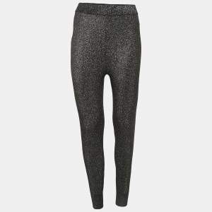 T by Alexander Wang Black/Metallic Lurex Knit Leggings M