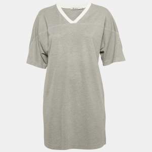 T by Alexander Wang Grey Modal V-Neck Long T-Shirt S
