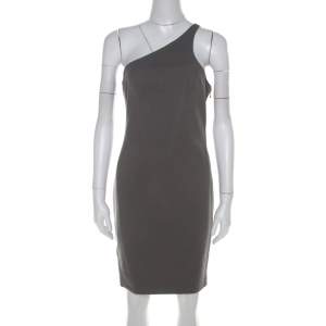 T by Alexander Wang Stretch Cotton Side Zipper Detail One Shoulder Dress M