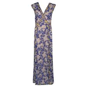 Tadashi Shoji Multicolor Floral Embroidered Tulle Amalie Gown M