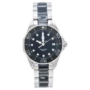 TAG Heuer Black Ceramic Stainless Steel Aquaracer WAY131C.BA0913 Women's Wristwatch 35 mm