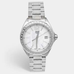 Tag Heuer Mother Of Pearl Stainless Steel Glittering Diamond Formula 1 WBJ131A.BA0666 Women's Wristwatch 35 mm