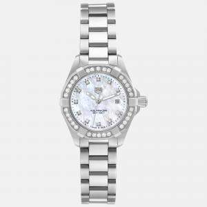 Tag Heuer Mother of Pearl Stainless Steel Aquaracer WBD1415 Quartz Women's Wristwatch 27 mm