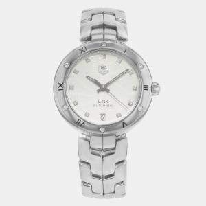 Tag Heuer White Steel Diamonds Link  WAT2312.BA0956 Automatic Women's Wristwatch 34mm
