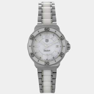 Tag Heuer White Stainless Steel Ceramic Formula 1 WAH1211 Quartz Women's Wristwatch 34 mm