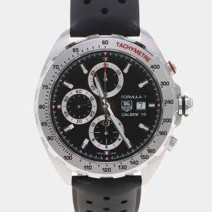 Pre Owned Tag Heuer Formula 1 Chronograph CAZ2010-0 Automatic Black Stainless Steel Men's Wristwatch 43mm