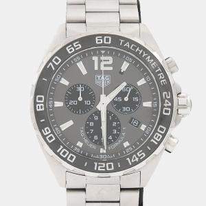 Pre Owned Tag Heuer Formula 1 Chronograph CAZ1011.BA0843 Quartz Grey Stainless Steel Men's Wristwatch 43mm