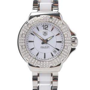 Tag Heuer White Diamonds Stainless Steel And Ceramic Formula 1 Women's Wristwatch 34 MM