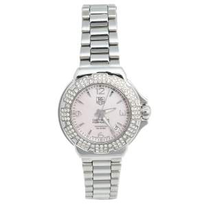 Tag Heuer Pink Mother of Pearl Stainless Steel Diamond Formula 1 Women's Wristwatch 37 mm