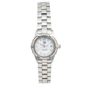 Tag Heuer Mother of Pearl Diamond Stainless Steel Aquaracer WAF1416 Women's Wristwatch 27 mm