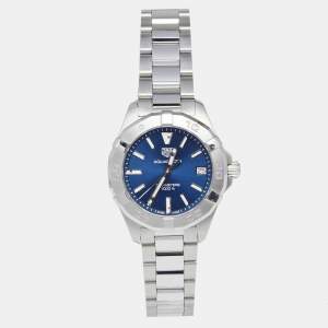 Tag Heuer Blue Stainless Steel Aquaracer WBD1312 Women's Wristwatch 32 mm