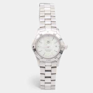 Tag Heuer Mother of Pearl Stainless Steel Aquaracer WAF1414 Women's Wristwatch 27 mm