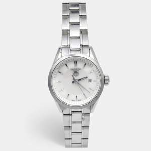 Tag Heuer Mother of Pearl Stainless Steel Carrera WV1415 Women's Wristwatch 27 mm