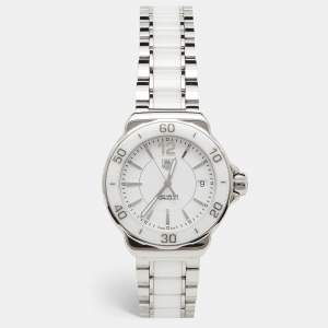 TAG Heuer White Ceramic Stainless Steel Formula 1 WAH1211.BA0861 Women's Wristwatch 37 mm
