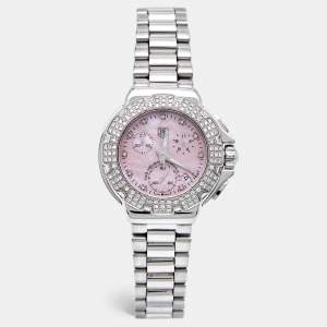 Tag Heuer Pink Mother Of Pearl Diamond Stainless Steel Formula 1 CAC1311.BA0852 Women's Wristwatch 37 mm