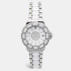 TAG Heuer White Diamond Stainless Steel Ceramic Formula 1 WAH121D.BA0861 Women's Wristwatch 37 mm