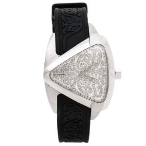 TechnoMarine Silver Diamond Stainless Steel Rubber Maori Women's Wristwatch 39 mm