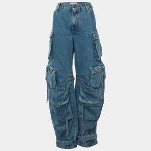 Pre Owned {"name_ar": "ذا أتيكو جينز دنيم أزرق فاتح فيرن واسعة للساق بأرجل مقاس كبير جداً خص�ر 34 بوصة"}