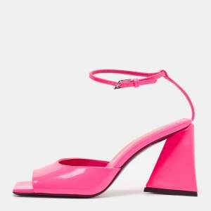 The Attico Pink Leather Piper Ankle Strap Sandals Size 38