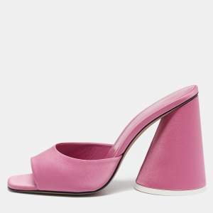 The Attico Pink Satin Luz Mules Size 39.5