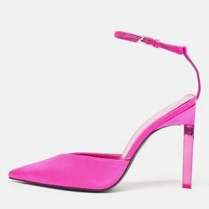 The Attico Pink Satin Perine Ankle Strap Sandals Size 39